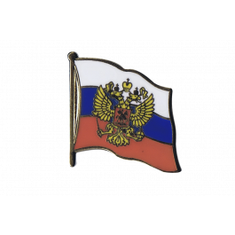 Flaggenfritze Tischflagge Russland Mit Wappen - 15x22cm + Gratis Aufkleber | Holz Sockel, 32cm Hoch
