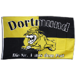 Deutschland Bulldogge Fußball Fahne – 1,50 X 0,90 M, Wetterfest Mit 2 Ösen