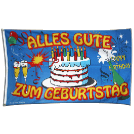 Fahne Alles Gute zum 40 Flagge Geburtstag blau Hissflagge 90 x 150 cm 
