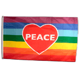Regenbogen Friedens-Flagge Mit Herz – 90 X 150 Cm | UV-beständig, Wetterfest & Mit Metallösen