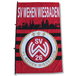 SV Wehen Wiesbaden 1926 Logo Fahne Flagge Zimmerfahne mit Ösen 140x70cm 