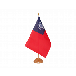 AZ FLAG Tischflagge Birma Alt 1974-2010 - 21x14 Cm Myanmar Tischfahne Mit Schwarzem Sockel