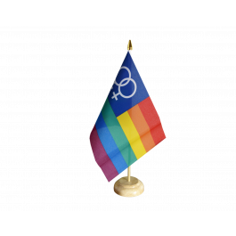 Tischflagge Regenbogen Lesbisch Venus Women  Tischfahne 15x22cm 