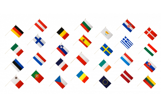 EU Flagge Von Flaggenfritze® – Balkonfahne 90x150 Cm, Polyester, Mit 4 Metallösen