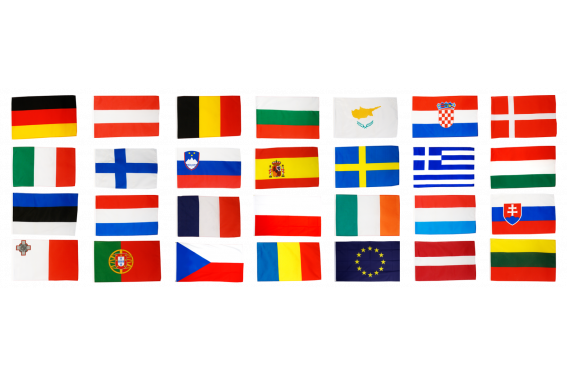 Flaggen Set Europäische Union EU 28 Staaten - 90 x 150 cm 