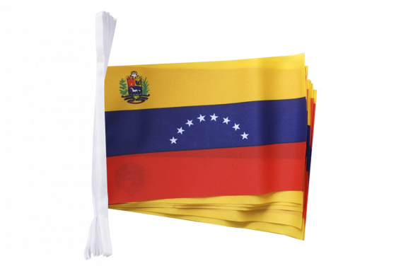 Fahnenkette Flaggenkette Girlande Venezuela 8 Sterne Fahnen Flaggen 15x22cm 