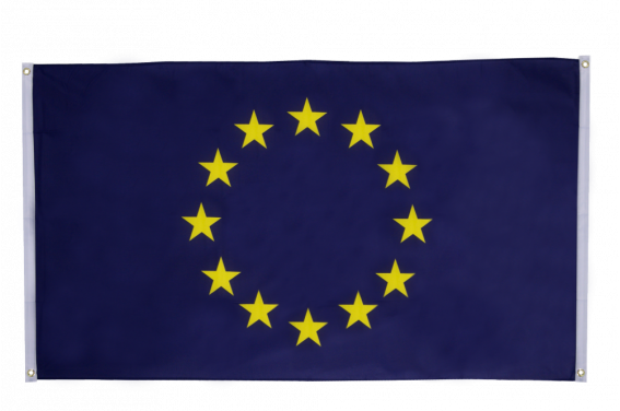Flaggenfritze® Balkonflagge Europäische Union (EU) – 90 X 150 Cm, 100% Polyester, Mit 4 Messingösen