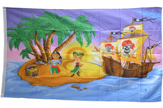 Fahne Flagge Pirat Kinderpiraten Schiff Piraten Insel 90x150 cm Hissfahne Kinder 