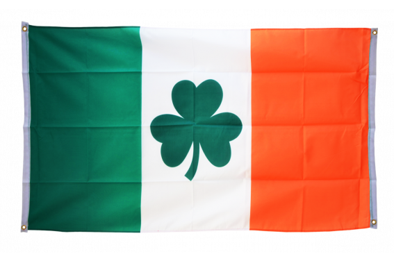 BALKONFLAGGE BALKONFAHNE Irland mit Shamrock Symbol Flagge Fahne für den BALKON 