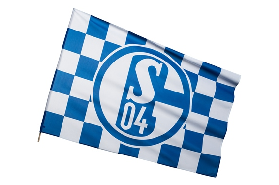 60 x 90 cm Stockflagge Stockfahne FC Schalke 04 Karo 