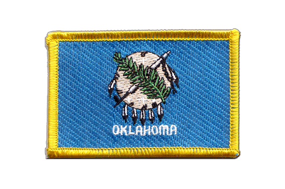Aufnäher Oklahoma Fahne Flagge Aufbügler Patch 8 x 5 cm 
