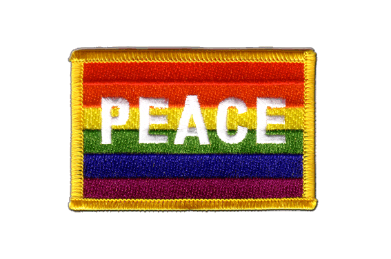 Aufnäher Peace Regenbogen Fahne Flagge Aufbügler Patch 8 x 5 cm 