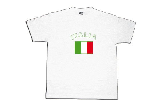 T-Shirt Italien Italia, weiß, Größe M, Round-T 