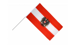 Stockflagge Österreich mit Adler - 60 x 90 cm