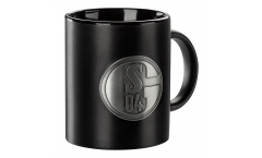 FC Schalke 04 Kaffeebecher Tasse schwarz mit Metallemblem