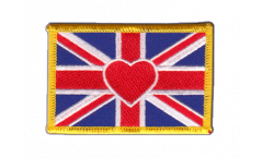 Aufnäher Herzflagge Großbritannien - 8 x 6 cm
