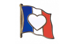 Flaggen-Pin Herzflagge Frankreich - 2 x 2 cm