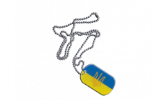 Dog Tag Ukraine mit Wappen - 3 x 5 cm