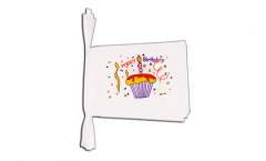 Fahnenkette Happy Birthday Torte - 15 x 22 cm