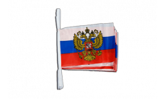 Fahnenkette Russland mit Wappen - 15 x 22 cm
