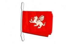 Fahnenkette England weißer Drache - 30 x 45 cm