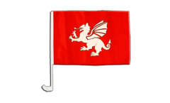 Autofahne England weißer Drache - 30 x 40 cm