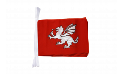 Fahnenkette England weißer Drache - 15 x 22 cm