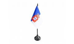 Flaggenfritze® Stockflagge Sambia 30 X 45 Cm – Wetterfeste Polyester-Fahne Mit Holzstab (59 Cm)