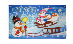 Flaggenfritze® Flagge Frohe Weihnachten Rentier und Weihnachtsmann 90 x 150 cm
