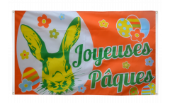 Balkonflagge Joyeuses Pâques - Frohe Ostern - 90 x 150 cm