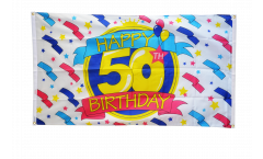 Balkonflagge Happy Birthday 50 - 90 x 150 cm