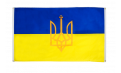Balkonflagge Ukraine mit Wappen - 90 x 150 cm