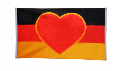 Balkonflagge Herzflagge Deutschland - 90 x 150 cm