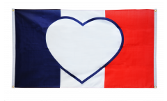 Balkonflagge Herzflagge Frankreich - 90 x 150 cm
