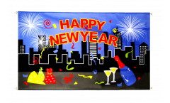 Balkonflagge Happy New Year Skyline - 90 x 150 cm