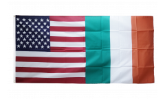 Freundschaftsflagge USA - Irland - 90 x 180 cm