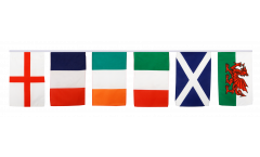 Flaggenkette Six Nations Turnier - 15 x 22 cm