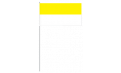 Papierfahnen Streifen gelb-weiß - 12 x 24 cm