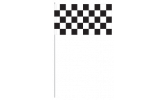 Papierfahnen Karo Schwarz Weiß Zielflagge - 12 x 24 cm