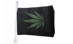 Fahnenkette Cannabis schwarz - 15 x 22 cm