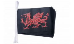 Fahnenkette Walisischer Drache schwarz - 15 x 22 cm