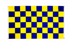 Balkonflagge Karo Blau-Gelb - 90 x 150 cm