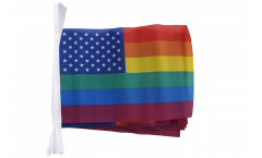 Fahnenkette USA Regenbogen - 15 x 22 cm
