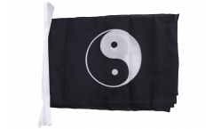 Fahnenkette Ying und Yang schwarz - 30 x 45 cm
