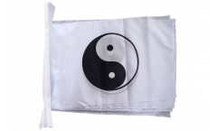 Fahnenkette Ying und Yang, weiß - 30 x 45 cm