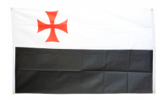 Balkonflagge Templerkreuz schwarz-weiß - 90 x 150 cm