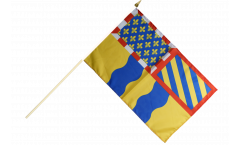 Flaggenfritze Stockflagge Ecuador – 30 X 45 Cm, Aus Reißfestem Polyester, Mit 59 Cm Holzstab