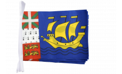 Fahnenkette Frankreich Saint-Pierre und Miquelon - 15 x 22 cm