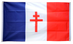 Balkonflagge Frankreich mit Lothringerkreuz - 90 x 150 cm