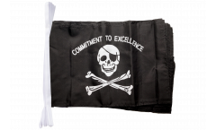 Fahnenkette Pirat Commitment to excellence - 30 x 45 cm